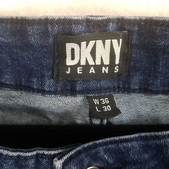 Jeans DKNY Duane Classic Straight Fit Denim 36 X 30 dark blue men's - Picture 6 of 16